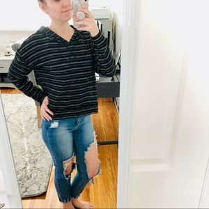 NEW Billabong Brunch Date Knit Striped Hoodie